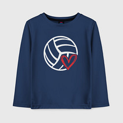 Лонгслив хлопковый детский Love Volleyball, цвет: тёмно-синий