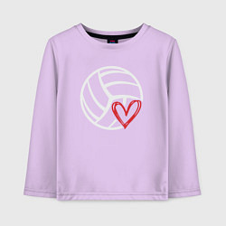 Лонгслив хлопковый детский Love Volleyball, цвет: лаванда
