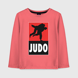 Лонгслив хлопковый детский Judo, цвет: коралловый