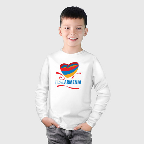 Детский лонгслив Я люблю Армению / Белый – фото 3