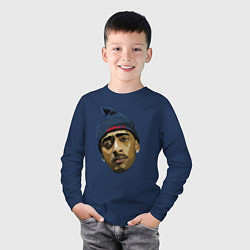 Лонгслив хлопковый детский Nipsey Face, цвет: тёмно-синий — фото 2