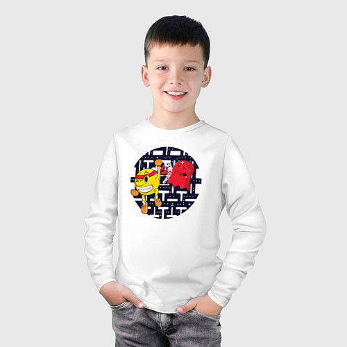 Детский лонгслив Pac-Man / Белый – фото 3