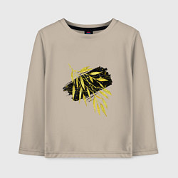 Лонгслив хлопковый детский Золотые листья Абстракция, цвет: миндальный