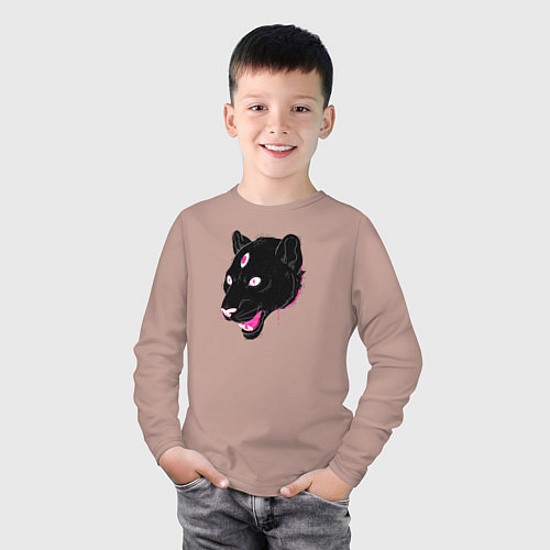 Детский лонгслив Магическая Пантера / Пыльно-розовый – фото 3