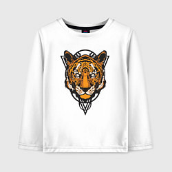 Лонгслив хлопковый детский Tiger Style, цвет: белый