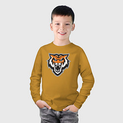 Лонгслив хлопковый детский Tigers Team, цвет: горчичный — фото 2