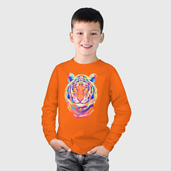Лонгслив хлопковый детский Color Tiger, цвет: оранжевый — фото 2