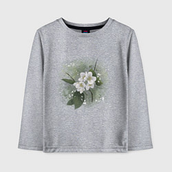 Лонгслив хлопковый детский Ароматный жасмин, цвет: меланж