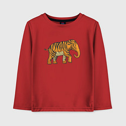 Лонгслив хлопковый детский Тигровый слон, цвет: красный