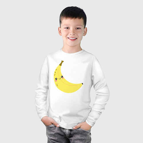Детский лонгслив Веселый банан / Белый – фото 3