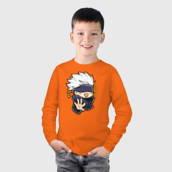 Лонгслив хлопковый детский Сатору Годжо Магическая битва, цвет: оранжевый — фото 2