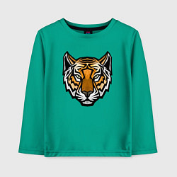 Лонгслив хлопковый детский Тигруля, цвет: зеленый