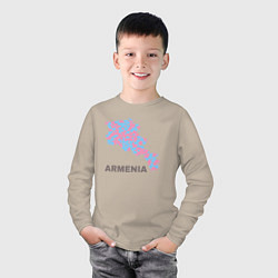 Лонгслив хлопковый детский Люблю Армению, цвет: миндальный — фото 2