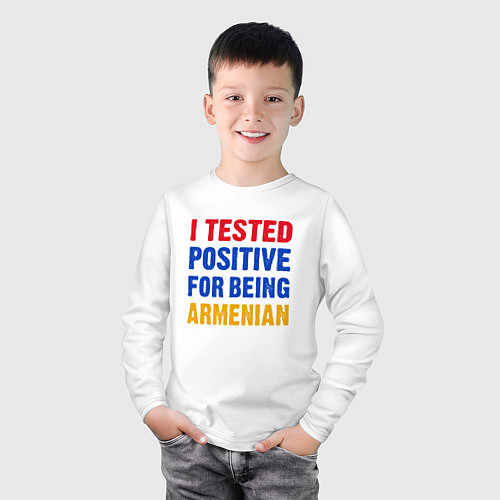 Детский лонгслив Tested Armenian / Белый – фото 3