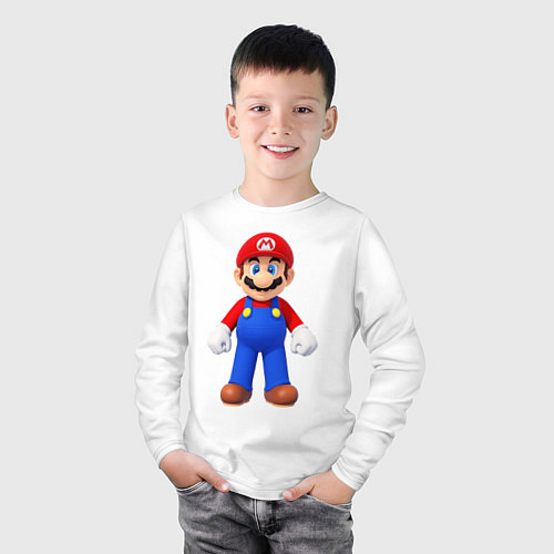 Детский лонгслив Mario / Белый – фото 3