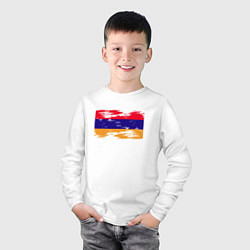 Лонгслив хлопковый детский Армения - Флаг, цвет: белый — фото 2