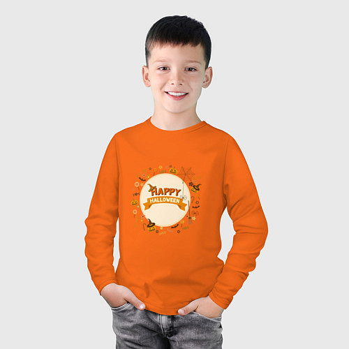 Детский лонгслив Сладость или гадость / Оранжевый – фото 3