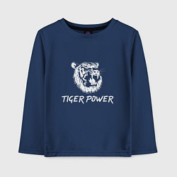 Лонгслив хлопковый детский Power of Tiger, цвет: тёмно-синий