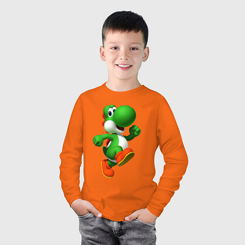 Детский лонгслив 3d Yoshi / Оранжевый – фото 3