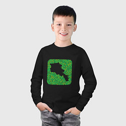 Лонгслив хлопковый детский Armenia Green, цвет: черный — фото 2