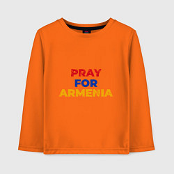 Лонгслив хлопковый детский Pray Armenia, цвет: оранжевый
