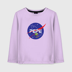 Лонгслив хлопковый детский Pepe Pepe space Nasa, цвет: лаванда