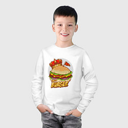 Лонгслив хлопковый детский Королевский бургер, цвет: белый — фото 2