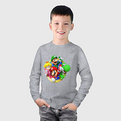 Лонгслив хлопковый детский Mario wii, цвет: меланж — фото 2