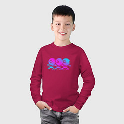 Лонгслив хлопковый детский Игра в кальмара 2021 Squid Game, цвет: маджента — фото 2