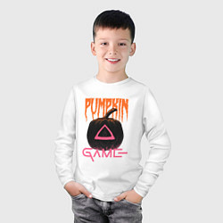 Лонгслив хлопковый детский Pumpkin Game, цвет: белый — фото 2