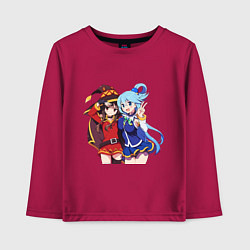 Лонгслив хлопковый детский Aqua Meg, цвет: маджента