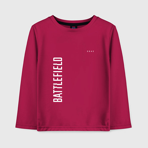 Детский лонгслив BATTLEFIELD 2042 БЕЛЫЙ ЛОГОТИП / Маджента – фото 1