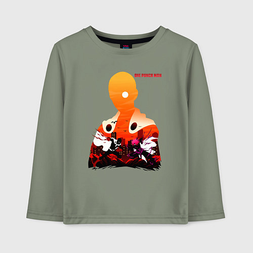Детский лонгслив Бой Сайтама и Бороса One Punch-Man / Авокадо – фото 1