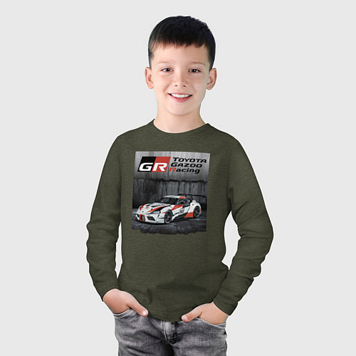 Детский лонгслив Toyota Gazoo Racing Team / Меланж-хаки – фото 3
