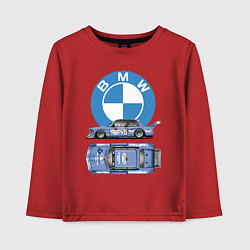 Лонгслив хлопковый детский BMW Motorsport Retro, Germany, цвет: красный