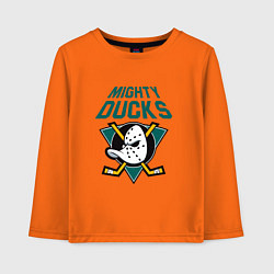 Лонгслив хлопковый детский Анахайм Дакс, Mighty Ducks, цвет: оранжевый