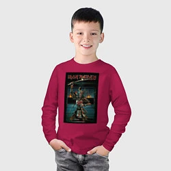 Лонгслив хлопковый детский Iron Maiden Самурай, цвет: маджента — фото 2