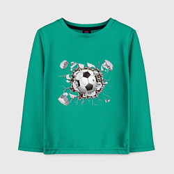 Лонгслив хлопковый детский Футбол внутри, цвет: зеленый