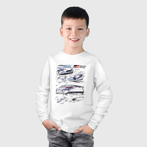 Детский лонгслив Toyota Gazoo Racing sketch / Белый – фото 3