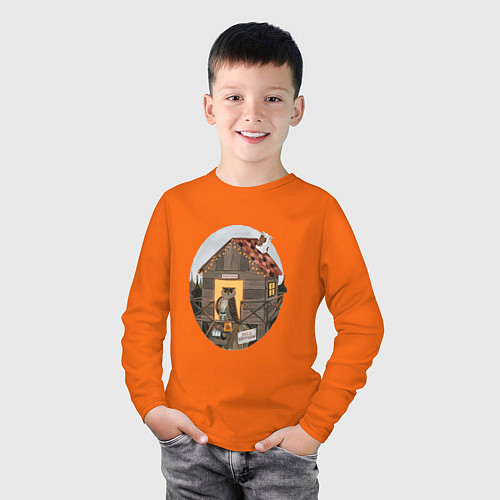 Детский лонгслив Лесник / Оранжевый – фото 3