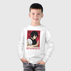 Лонгслив хлопковый детский Сильнейший Бенимару, цвет: белый — фото 2