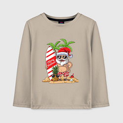 Лонгслив хлопковый детский Santa on Vibe, цвет: миндальный