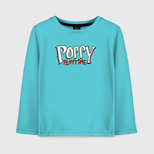 Детский лонгслив Poppy Playtime Logo / Бирюзовый – фото 1
