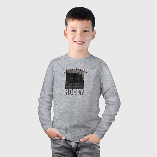 Детский лонгслив Rocky Balboa Рокки Бальбоа / Меланж – фото 3