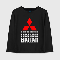 Лонгслив хлопковый детский MITSUBISHI МИЦУБИСИ МИТСУБИСИ МИЦУБИШИ LOGO STYLE, цвет: черный