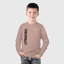 Лонгслив хлопковый детский Шевроле Логотип, цвет: пыльно-розовый — фото 2
