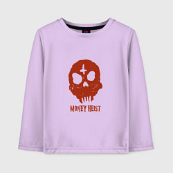 Лонгслив хлопковый детский Money Heist Skull, цвет: лаванда