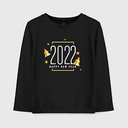 Лонгслив хлопковый детский 2022 С Новый Годом, цвет: черный