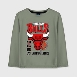 Лонгслив хлопковый детский Chicago Bulls NBA, цвет: авокадо