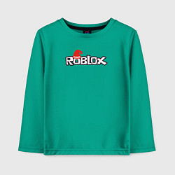 Лонгслив хлопковый детский Logo RobloX, цвет: зеленый